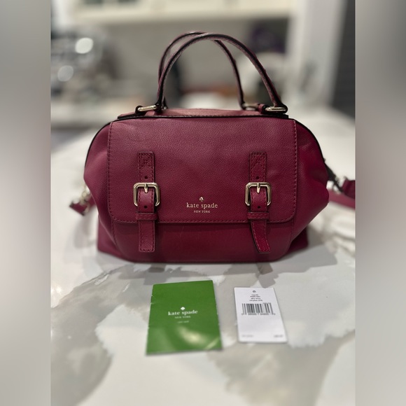 EUC Kate Spade $398 Cruiser Allen St Raquelle Leather Tote Bag Plum Red - Picture 1 of 14